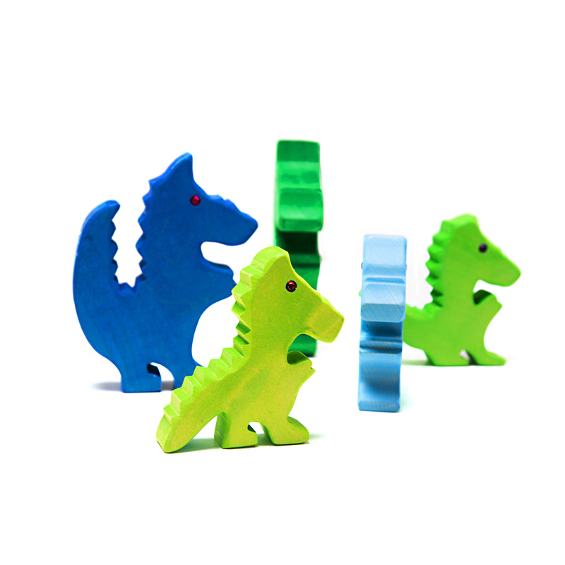 Bauspiel Dragon Family - Green/Blue