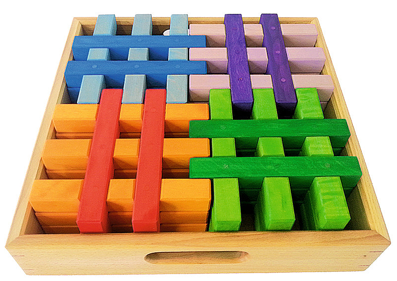 Bauspiel Lattice Grid Blocks - Coloured