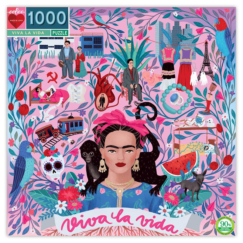 eeBoo Frida Kahlo Viva La Vida - 1000 piece puzzle