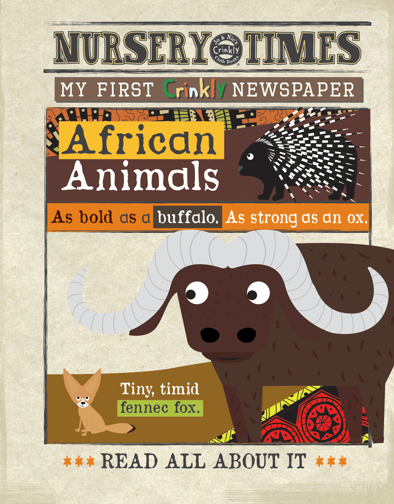 Nursery Times Crinkly Newspaper - African Animals