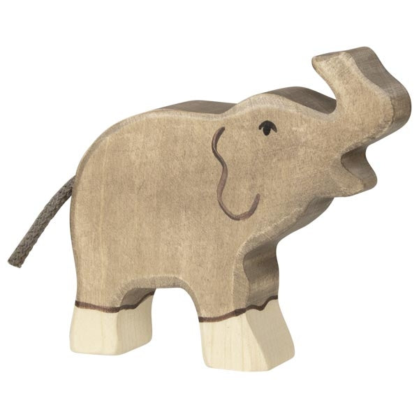 Holztiger Elephant, small trunk raised