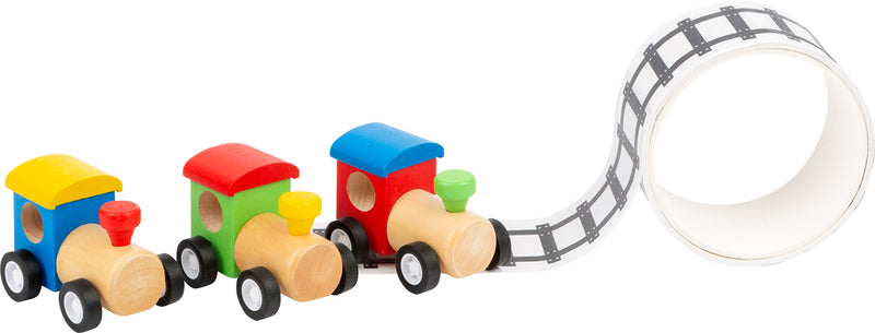 Rail Tape and Wooden Train