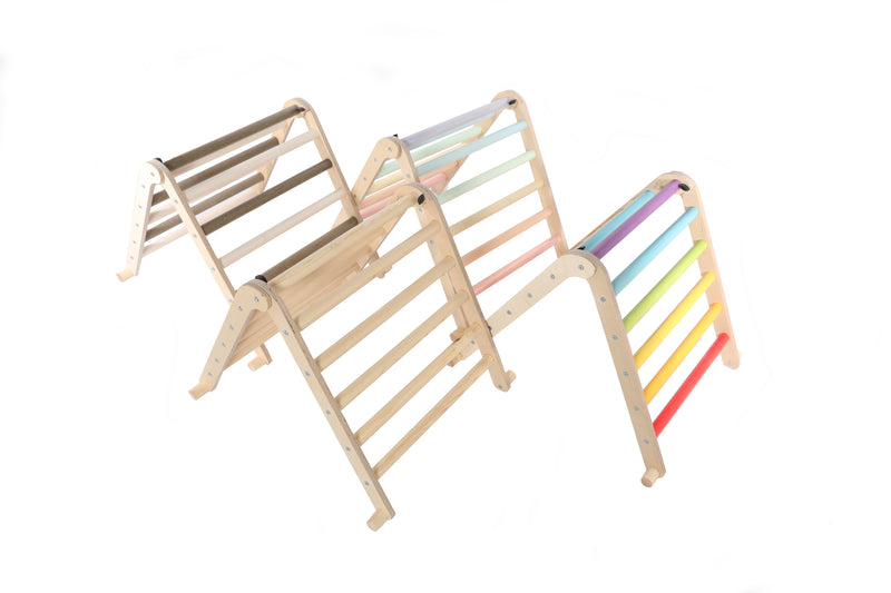 Compact Wee'un Pikler-inspired climbing frame - Rainbow