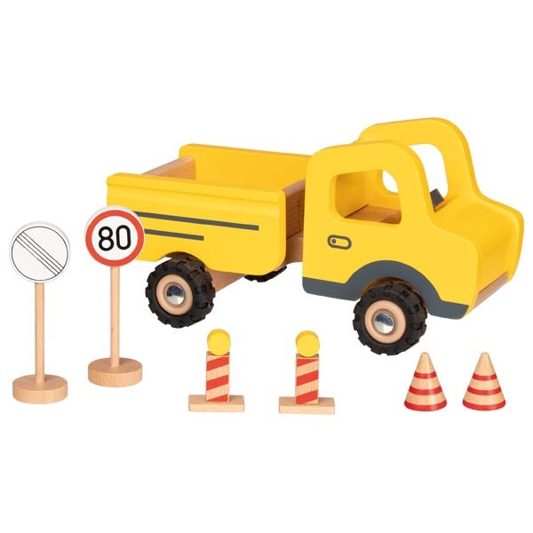 Goki Construction Vehicle with Road Signs